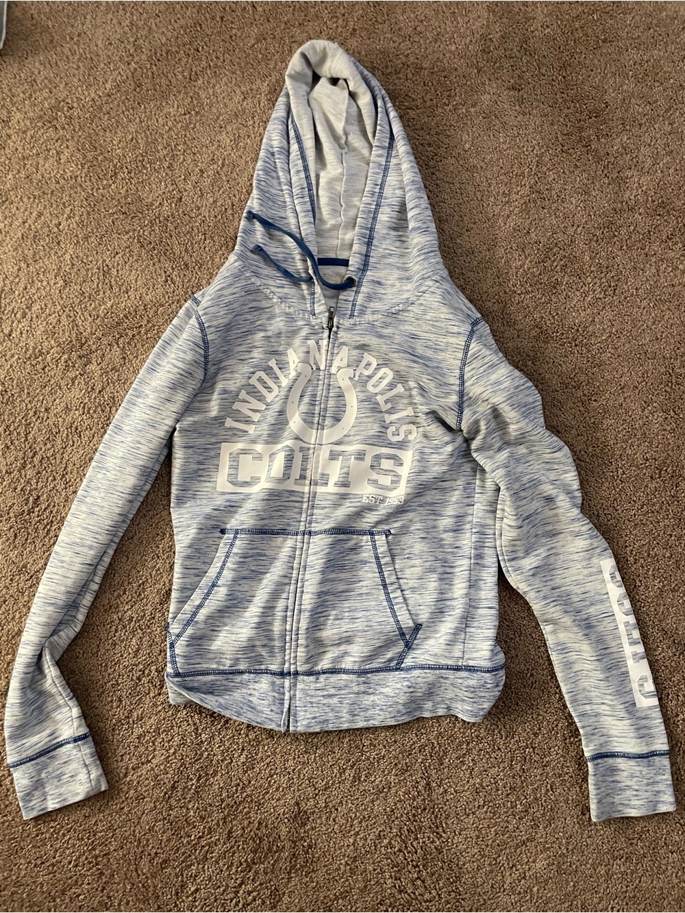 Indianapolis Colts Women's Light Heather Blue Zip Hoodie